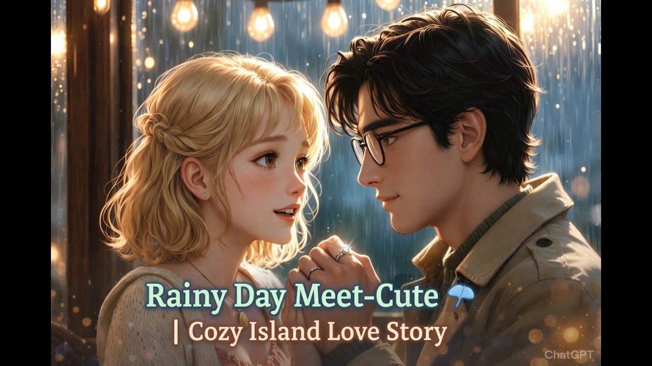 Rainy Day Meet Cute ☔  Cozy Island Love Story  Ghibli Inspired Romantic Short Film