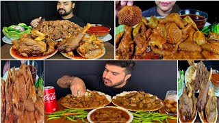 ASMR: EATING SPICY MUTTON BOTI CURRY+SPICY MUTTON LIVER CURRY WITH RICE+DRINK || MUTTON BOTI EATING