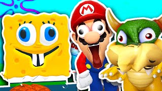 ESCAPE SPONGEBOB with MARIO | Bowser Plays Roblox SpongwBob and Krusty Krab Like PRO Ft. MARIO