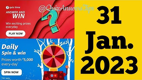 Amazon Quiz Today | Amazon Quiz Answers Today I 31 January 2023
