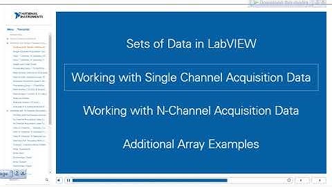 LabVIEW NXG Core 1: 9 WORKING WITH SETS OF DATA ARRAY, WAVEFORM