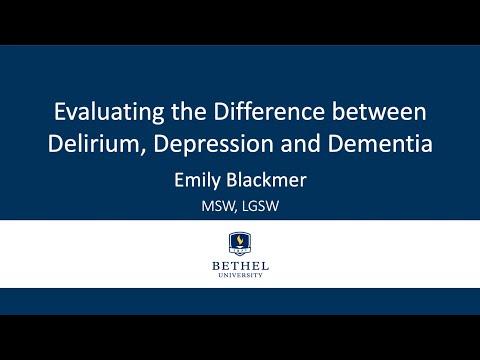 Evaluating the Difference between Delirium, Depression and Dementia