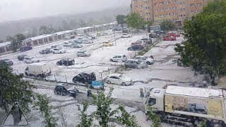 Sudden Hailstorm In Gniezno, poland | Chaos Caught On Camera