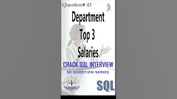 தமிழில்- Coding Series-SQL : Department Top Three Salaries | SQL Interview | Data Engineer Interview