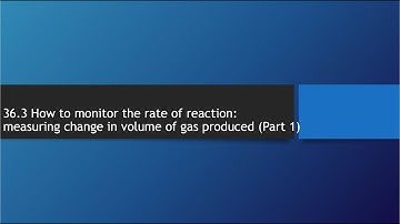 36.3 How to monitor the rate of reaction: by measuring change in volume of gaseous product (Part 1)