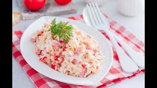 Беру МАНДАРИНЫ и крабовые палочки!🦀🌽 Новый салат без риса и кукурузы