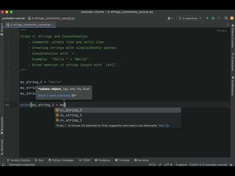 Python in One Hour #4 - Strings and Concatenation