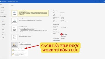 Cách đặt thời gian tự động lưu và cách khôi phục lại file tự động lưu trong Word | Tin học dạo