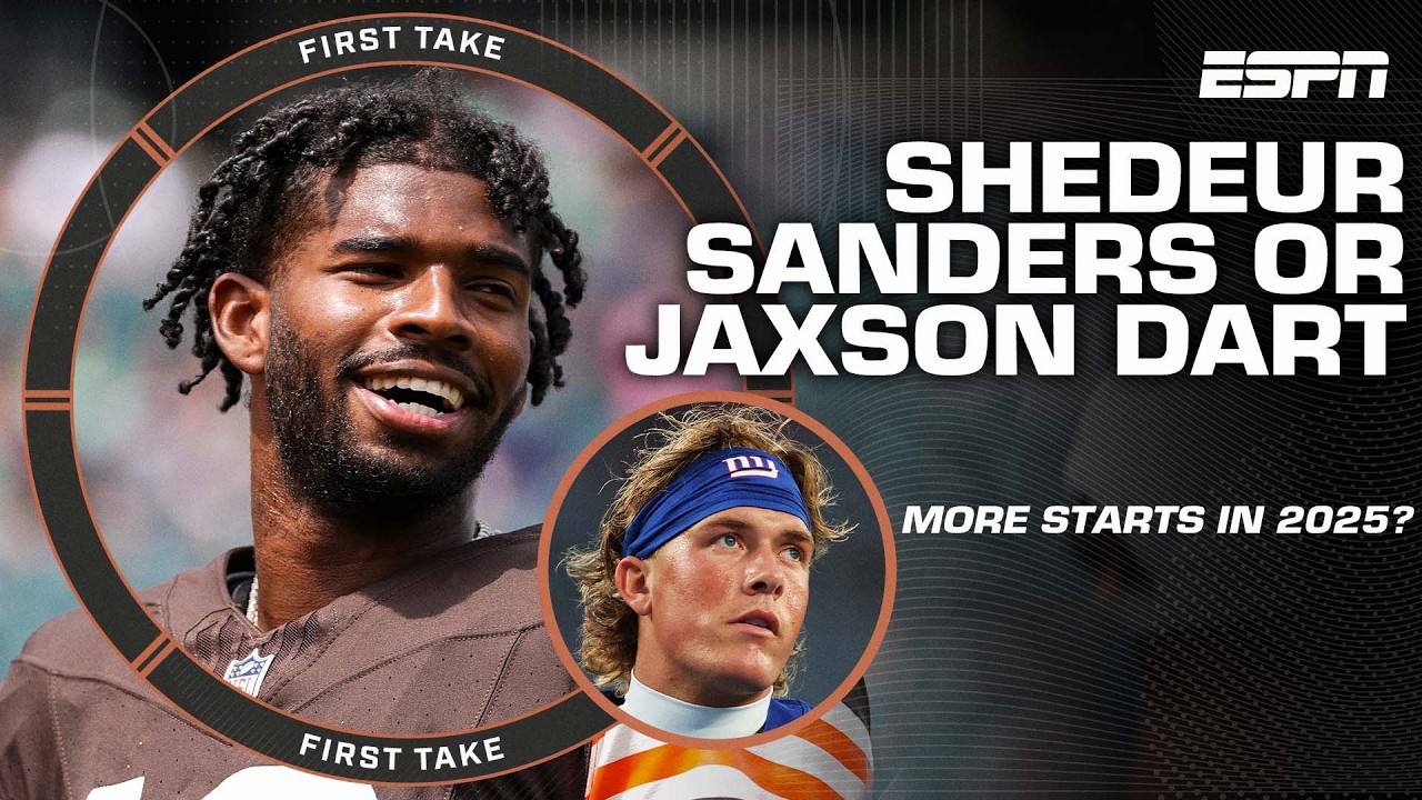 ⁣Why Stephen A. DOUBTS Shedeur Sanders will have more starts than Jaxson Dart in 2025 👀 | First Take