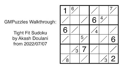 GMPuzzles - 2022/07/07 - Tight Fit Sudoku by Akash Doulani