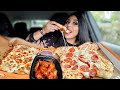 LITTLE CAESARS MUKBANG! Crazy Calzony, Buffalo Wings with Ranch, Italian Cheese Bread