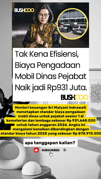Tak kena efisiensi,biaya pengadaan mobil dinas pejabat naik jadi Rp931 juta #shorts  #efisiensi