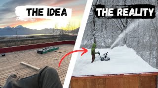 I Built a Flat Roof Home in Alaska | Coolest Deck System Ever  The Bison Rooftop Deck