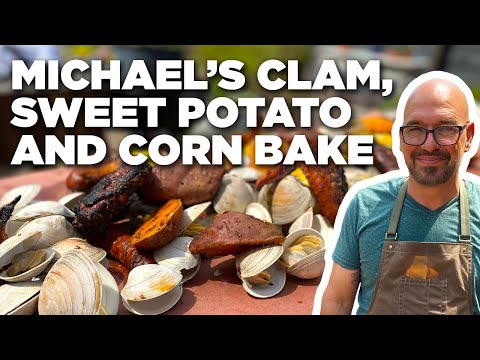 Michael Symon's Clam, Sweet Potato and Corn Bake | Symon Dinner's Cooking Out | Food Network