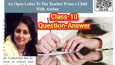 An Open Letter To The Teacher From A Child With Autism || English || Class 10 || #rashmiagrawal