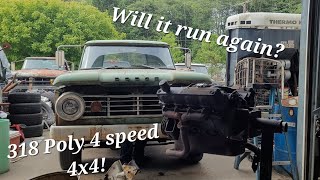 1966 Dodge W200 Engine Install, Body work, and more! --Will it run and drive again?