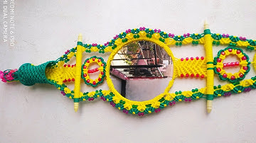 Macrame Beautiful New Design Round Shape Mirror Tutorial !!