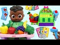 Cocomelon Cody Grocery Shopping with Toy Cash Register &amp; Kids Learning SpongeBob Imagine Ink Book!