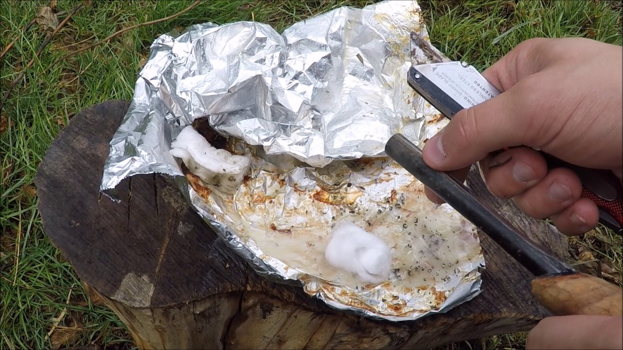 How to Use Animal Grease to Start a Fire - YouTube