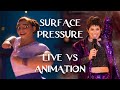 Encanto | Surface Pressure | Live vs Animation | Side By Side Comparison (Jessica Darrow)