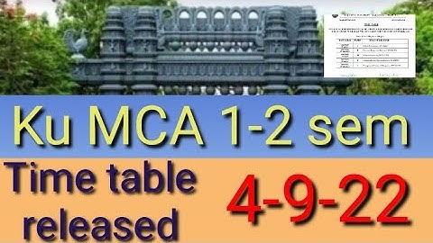 Ku MCA 1-2 sem exams time table released 2022/ (CBCS NON CBCS) ku MCA 1-2 sem exams time table 2022