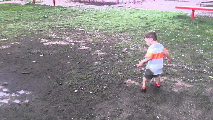 Silas playing in the mud...