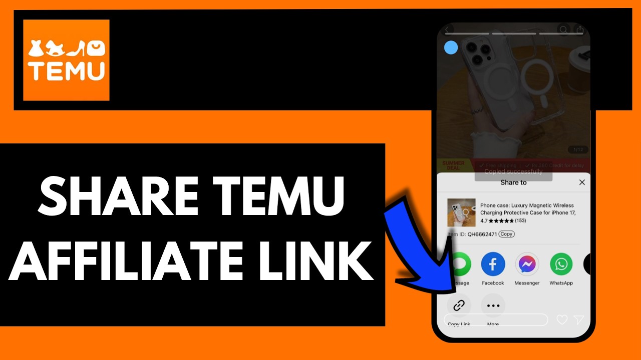 Temu Link Example How To Share Temu Affiliate Link - YouTube