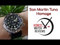 Seiko Tuna 🐟 Homage San Martin 300m Automatic Dive Watch NH36 Honest Watch Review #HWR
