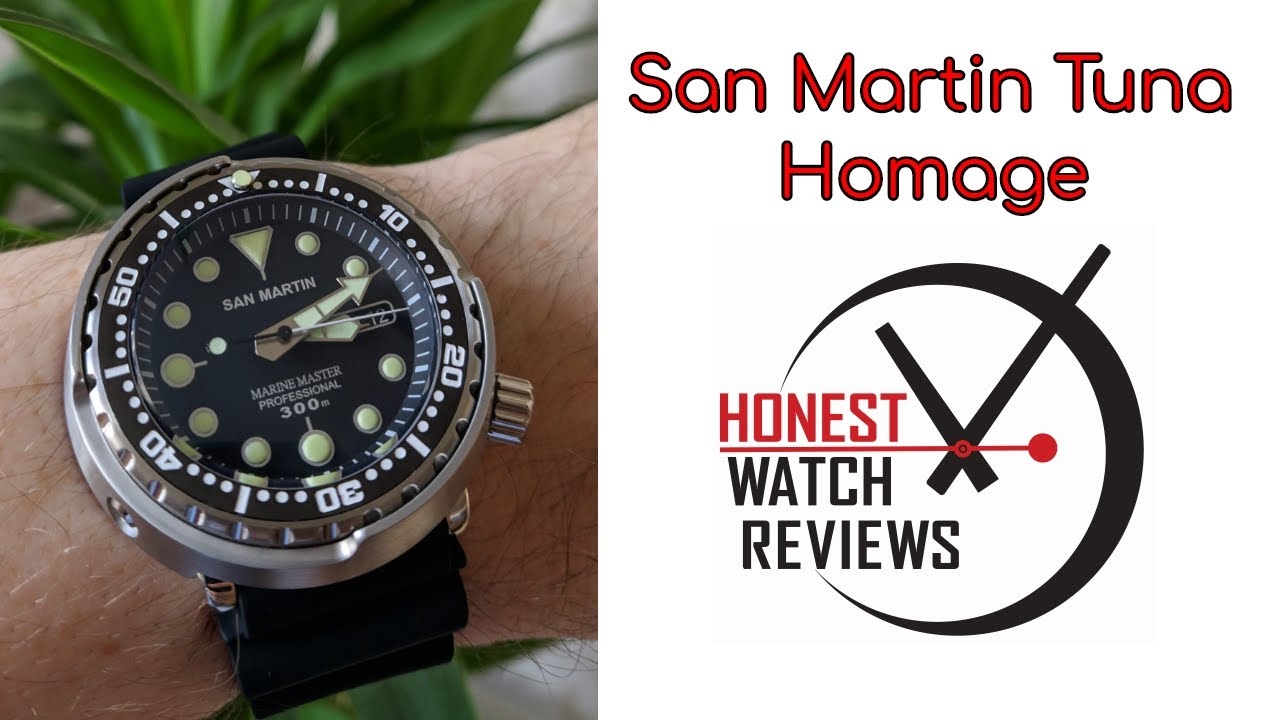 Seiko Tuna 🐟 Homage San Martin 300m Automatic Dive Watch NH36 Honest Watch  Review #HWR - YouTube