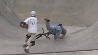 Skater and biker fight (kind of)