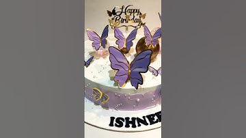 💜Butterflies 💜Purple and White combination cake designs for girls#trendingshorts #youtubeshorts