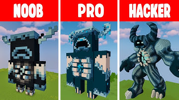 Minecraft WARDEN STATUE HOUSE BUILD CHALLENGE - NOOB vs PRO vs HACKER / Animation