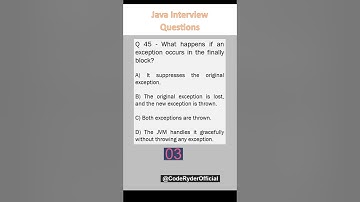 Java Interview Questions - 45 (Exception Handling)