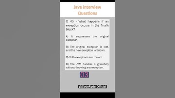 Java Interview Questions - 45 (Exception Handling)