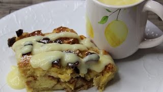 Bread Pudding With Lemon-Vanilla Sauce.