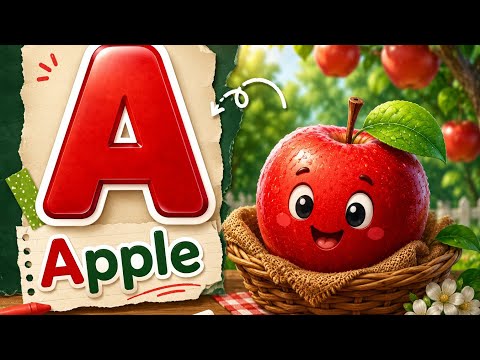 A for Apple B for Ball English Alphabet for Toddlers, Phonic Sound with Two Words @Ronukitv