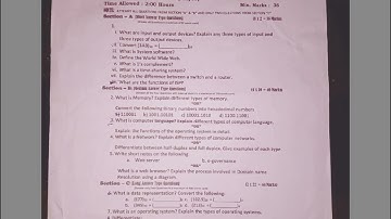 kashmir University | previous year paper of computer application  (minor) 1st Sem ug 2024