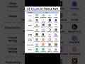 Top 25 Killer AI Tools #youtubevideos #youtubeshorts #shortvideo #youtuber #ytshorts #yt #shorts