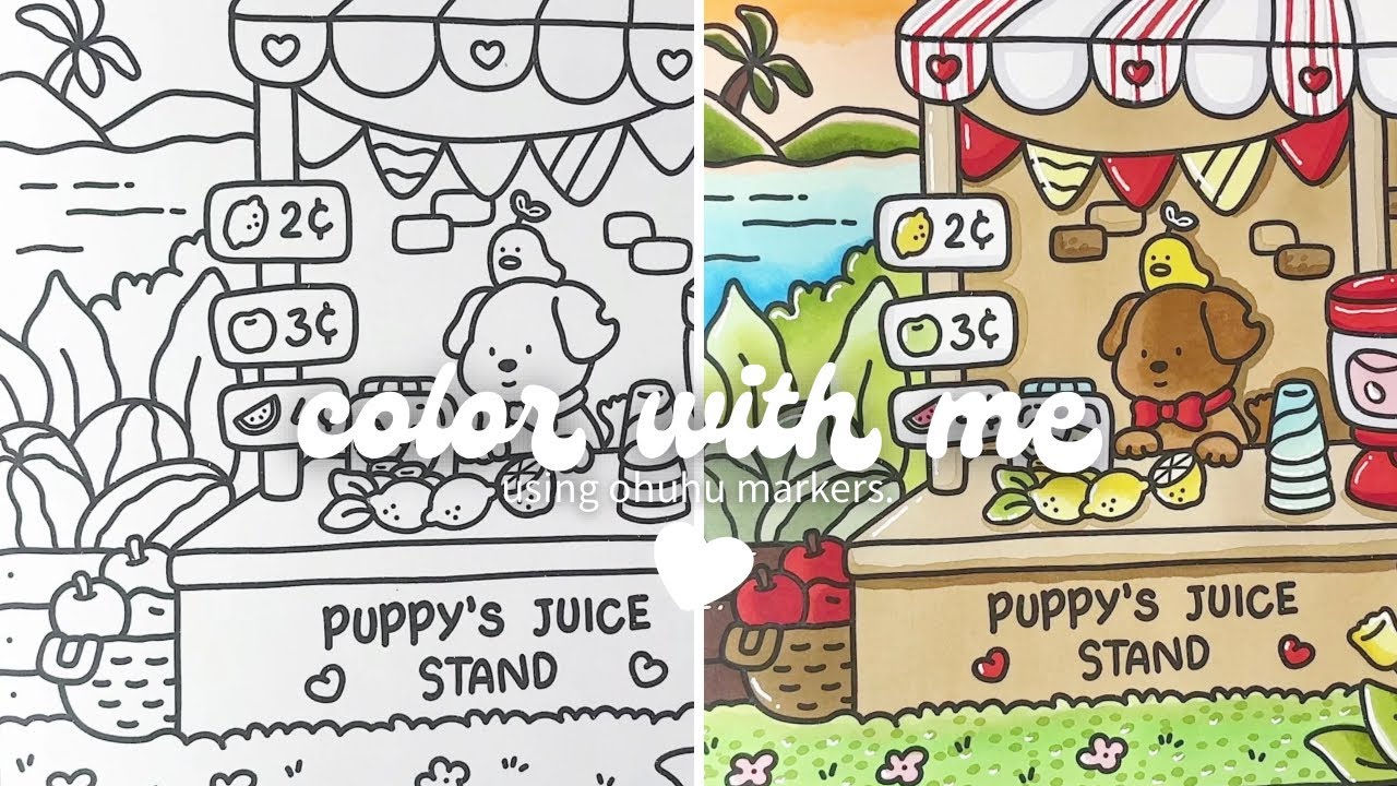 asmr color with me 🥥 coco wyo “cozy cuties” using ohuhu markers #coloring #asmrcoloring #cozy