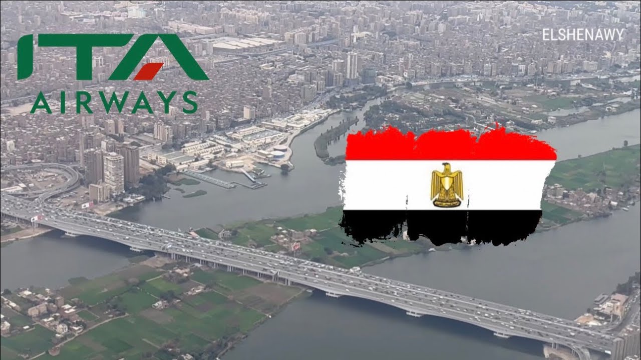 ITA Airways landing at Cairo airport coming from Rome-Italy 