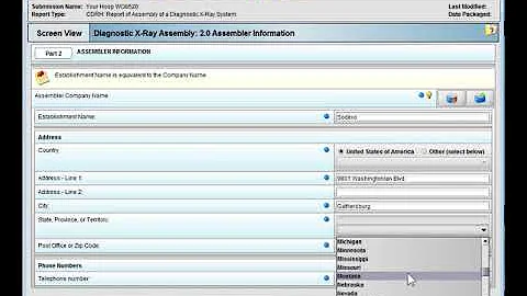 Filling out a 2579 Form using eSubmitter