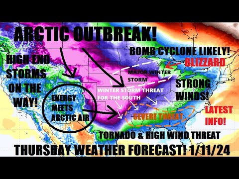 Arctic outbreak coming! Bomb cyclone blizzard! Severe update. Winter ...