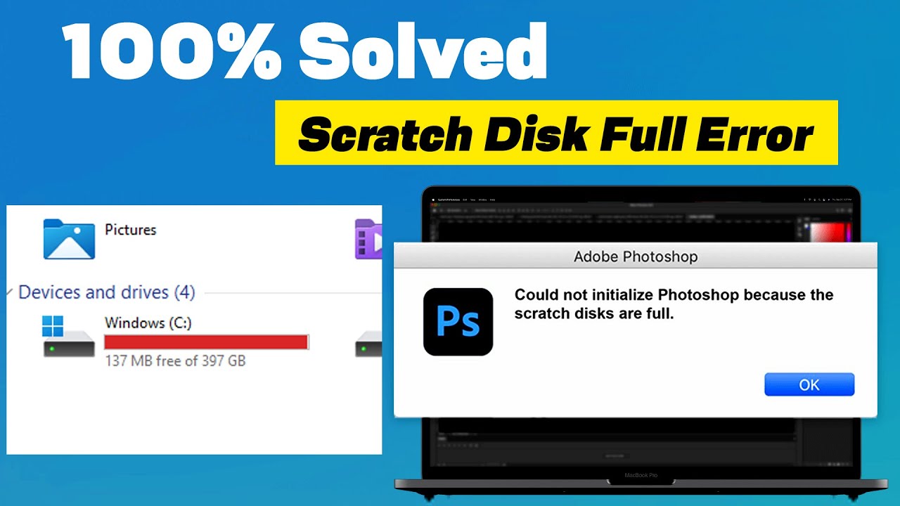 How to Clear Scratch Disk photoshop 2024 | Photoshop Scratch Disk Full 100% Solved | Hindi |