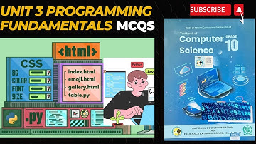 Class 10 | Computer Science Unit 3 Programming | Exercise  | Solved MCQS | Urdu Explanation | 2025