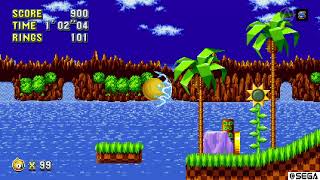 Sonic Mania - Green Hill Act 1 (Ray) Ring Attack - 592 Rings