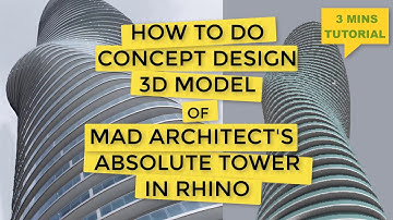 How to do CONCEPT DESIGN (FULL 3mins) - Beginner Rhino Tutorial: ABSOLUTE TOWER by MAD Architects