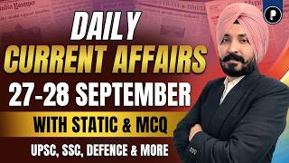 27-28 September Current Affairs 2026 | Daily Current Affairs | Current Affairs Today