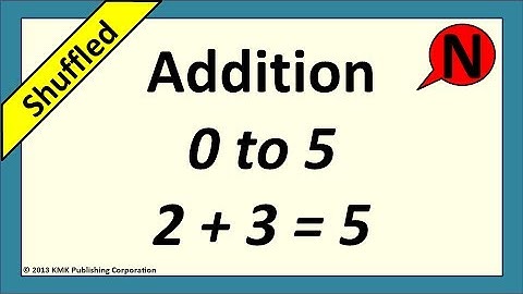 Addition Flash Cards 0-5 Numbers Only Shuffled with Audio Plain Background