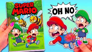 💖Paper Mario DIY💖 Mario Can’t Sit Down… But Can Luigi Escape? | Game Book Super Mario 슈퍼 마리오 책 게임