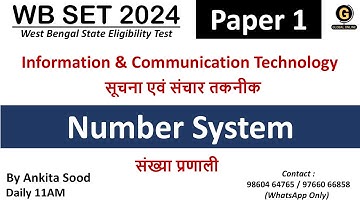 Number System MCQs on ICT | WBSET 2024 Preparation | Paper 1 Complete Course